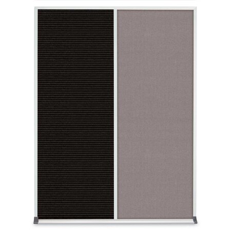 United Visual Products Double Door Radius Corkboard, 48"X36", B UV8003-BLACK-CORK